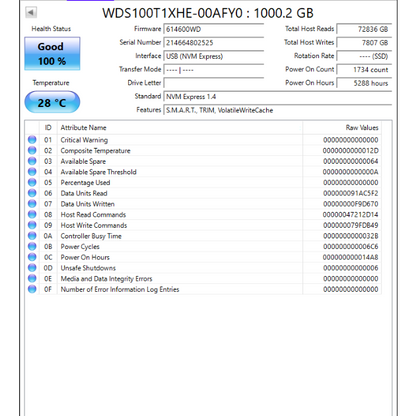 Western Digital 2280mm BLACK SN850 1TB M.2 NVMe Gen 4.0 x 4 SSD 